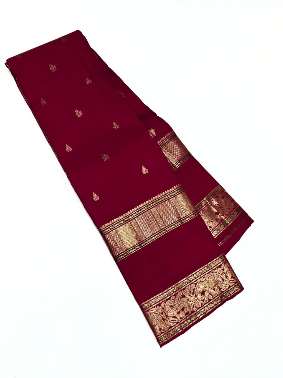 Deep Bridal Red Handwoven Kanchipuram Pure Silk Bridal Saree